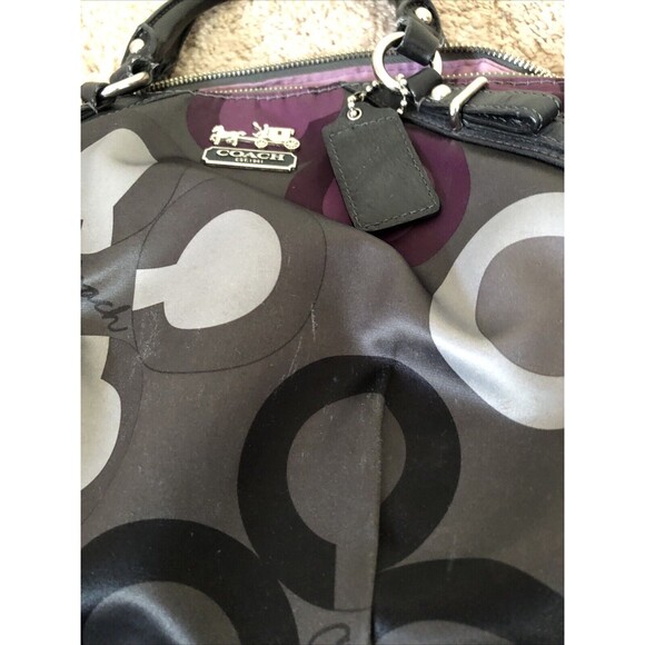 Coach Madison Sophia Sateen Clover Purse Handbag Black Purple Gray 15926 Y2K - Picture 12 of 12